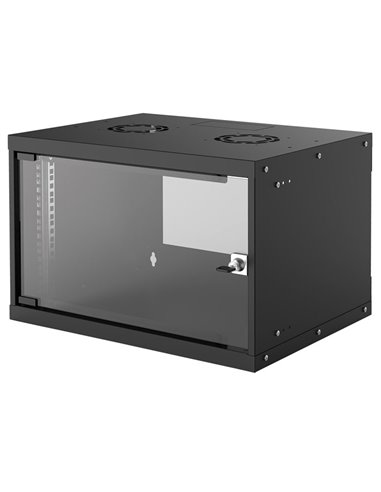 INT 714143 FLATPACK 19" 6U (353x540x400) BASIC WALLMOUNT CABINET BLACK