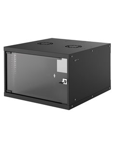 INT 714785 FLATPACK 19" 6U (353x540x560) BASIC WALLMOUNT CABINET BLACK