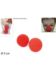 Μύτη κλόουν Ø5εκ. κόκκινη 2τεμ. σε blister