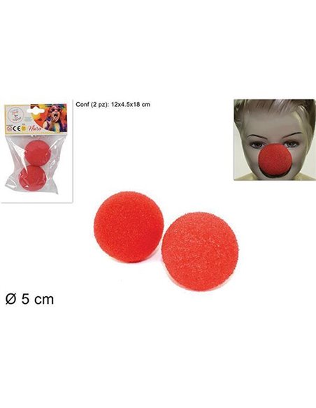 Μύτη κλόουν Ø5εκ. κόκκινη 2τεμ. σε blister