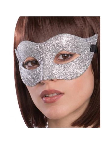 Μάσκα προσώπου glitter ασημένια