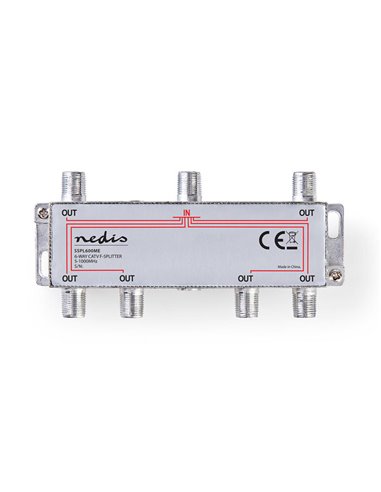 NEDIS SSPL600ME CATV F-Splitter Max 10 dB gain 5 - 1000 MHz 6 Outputs