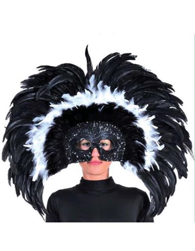 Μάσκα πολυτελείας με πούπουλα