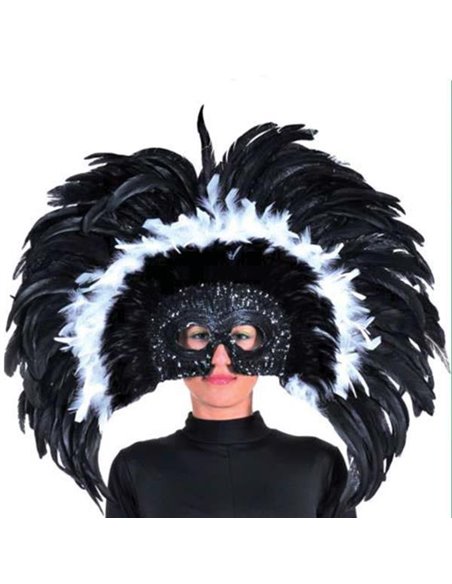 Μάσκα πολυτελείας με πούπουλα