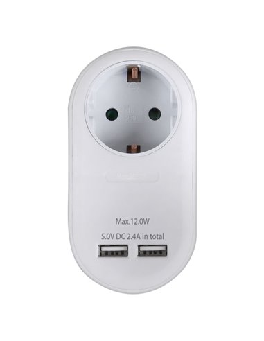 SONORA PAW100-2USB24 SCHUKO ADAPTOR WITH 2 USB PORTS 2.4A