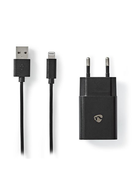 NEDIS WCHAL242ABK Wall Charger 1x 2.4A  Port type: 1x USB-A Lightning 8-Pin (Loo
