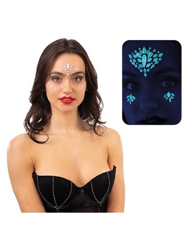 Διαμαντάκια αυτοκόλλητα προσώπου glow in the dark