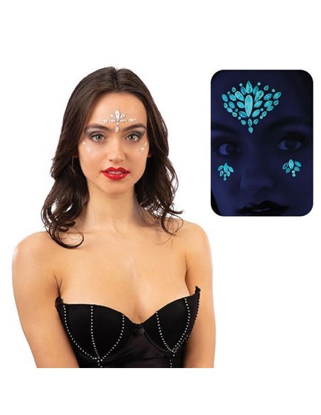 Διαμαντάκια αυτοκόλλητα προσώπου glow in the dark
