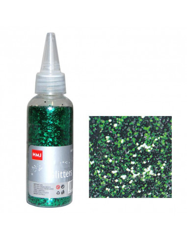 Glitter νιφάδες 1/24'' σε μπουκάλι πράσινο 30γρ.