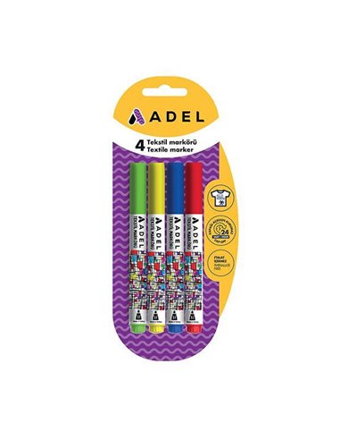 Adel μαρκαδόροι υφασμάτων 4 χρώματα Classic