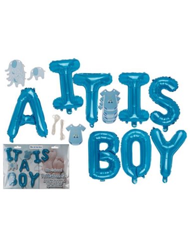 Διακοσμητικό σετ γέννησης μπλε «It' s a boy»