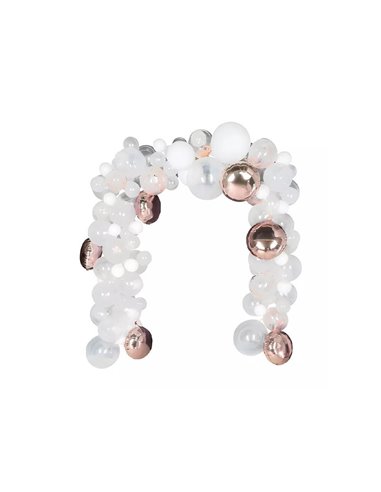 Διακοσμητικό σετ μπαλονιών ροζ-χρυσό 122τεμαχίων