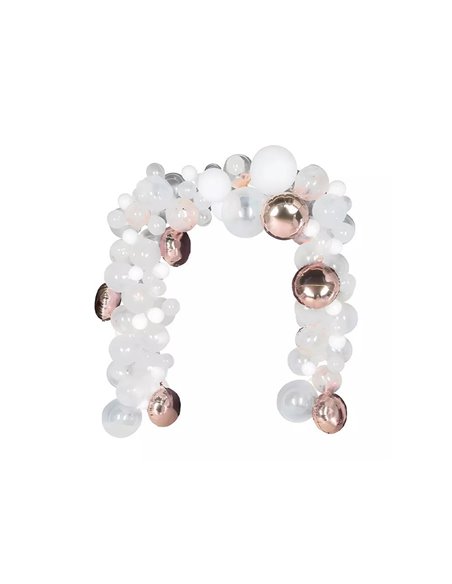 Διακοσμητικό σετ μπαλονιών ροζ-χρυσό 122τεμαχίων