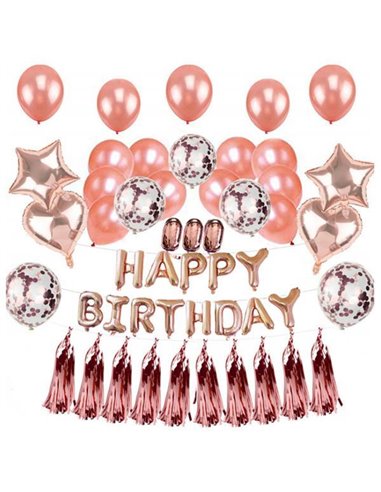 Διακοσμητικό σετ γενεθλίων ροζ