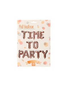 Σετ μπαλονιών-γράμματα Time to party ροζ-χρυσό