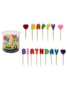 Κεράκια γενεθλίων "Happy Birthday" 2,5εκ. 16τεμ.