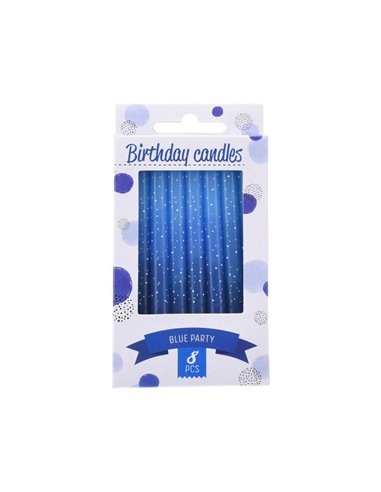 Κεράκια γενεθλίων μπλε σε blister 8 τεμάχια Υ8εκ.