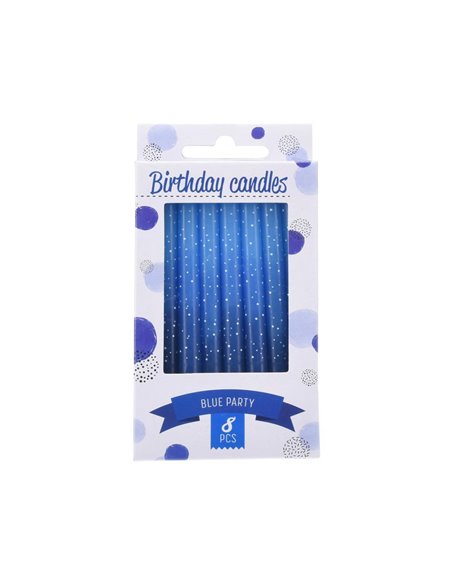 Κεράκια γενεθλίων μπλε σε blister 8 τεμάχια Υ8εκ.