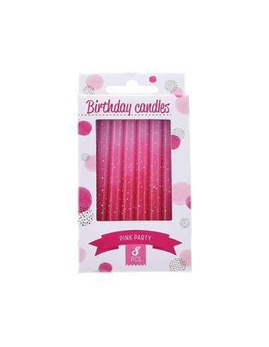 Κεράκια γενεθλίων φουξ σε blister 8τεμάχια Υ8εκ.