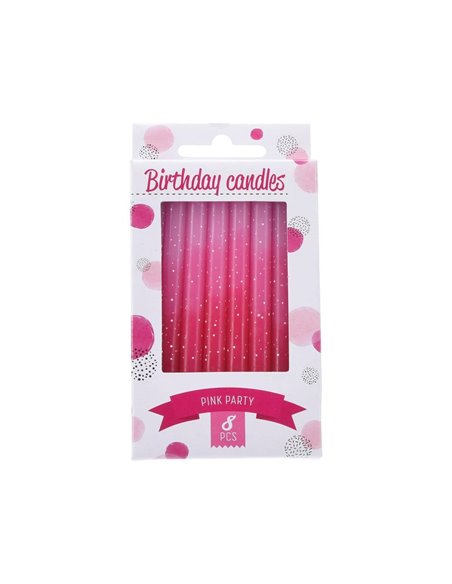 Κεράκια γενεθλίων φουξ σε blister 8τεμάχια Υ8εκ.