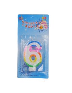 Κεράκια γενεθλίων Νο 6 σε blister
