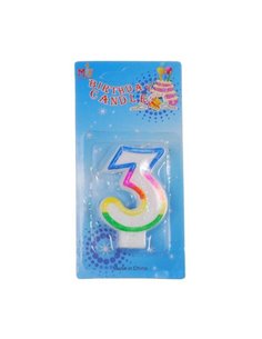 Κεράκια γενεθλίων Νο 3 σε blister