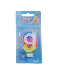 Κεράκια γενεθλίων Νο 9 σε blister