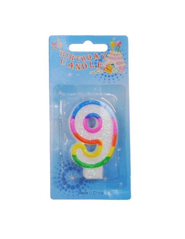 Κεράκια γενεθλίων Νο 9 σε blister