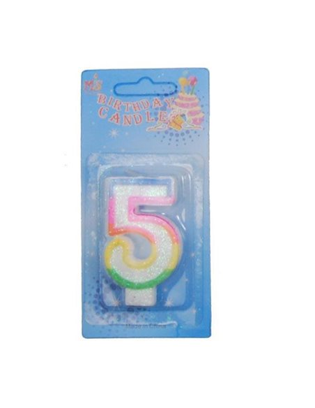 Κεράκια γενεθλίων Νο 5 σε blister