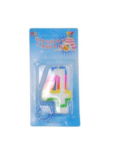 Κεράκια γενεθλίων Νο 4 σε blister