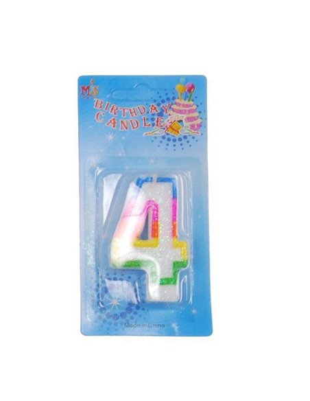 Κεράκια γενεθλίων Νο 4 σε blister