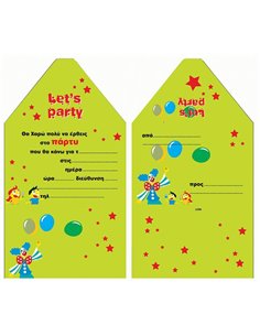 Next 10 προσκλήσεις πάρτυ  "κλόουν" 10x15εκ.