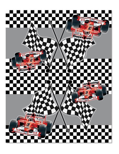 Τραπεζομάντηλο πλαστικό "race car" 54x72εκ.