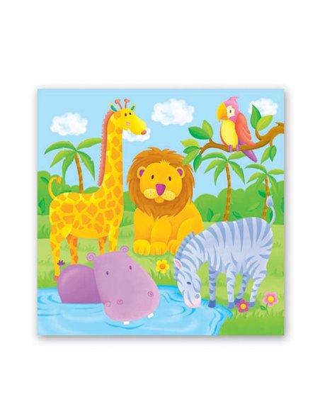 Χαρτοπετσέτες "wild animals" 12x12εκ.