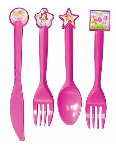 Μαχαιροπίρουνα με στίκερ "littlie fairies" 24τεμ.