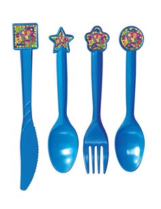 Μαχαιροπίρουνα με στίκερ "happy birthday" 24τεμ.