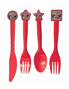 Μαχαιροπίρουνα με στίκερ "race car" 24τεμ.