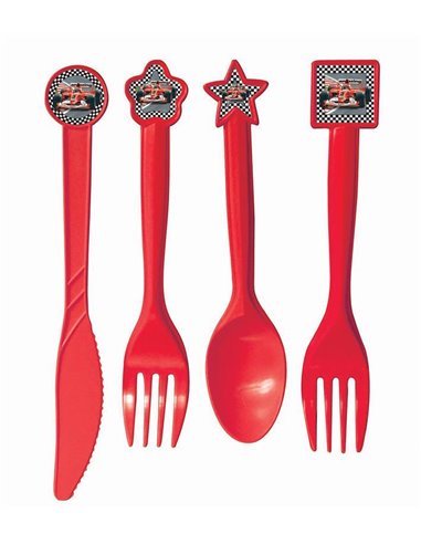 Μαχαιροπίρουνα με στίκερ "race car" 24τεμ.