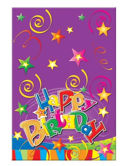 Τραπεζομάντηλο πλαστικό "happy birthday" 54x72εκ.