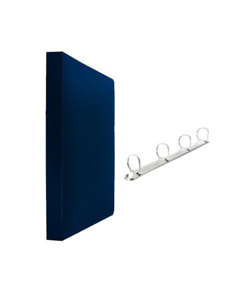 Νext ντοσιέ PP με 4 κρίκους D μπλε Y32x25x4,5εκ.
