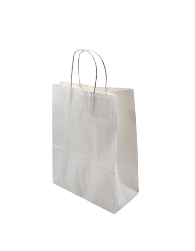 Next χάρτινη τσάντα eco white craft με στριφτό χερούλι Υ25x18x9εκ.