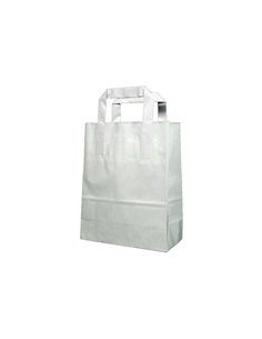 Next χάρτινη τσάντα άσπρη με πλακέ χερούλι Υ22x18x9εκ. Δυνατότητα εκτύπωσης