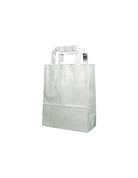 Next χάρτινη τσάντα άσπρη με πλακέ χερούλι Υ22x18x9εκ. Δυνατότητα εκτύπωσης