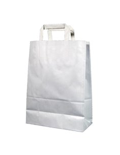 Next χάρτινη τσάντα άσπρη με πλακέ χερούλι Υ35x26x12εκ. Δυνατότητα εκτύπωσης