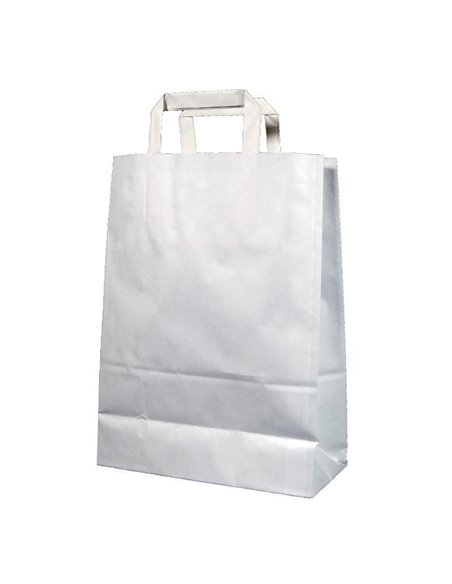 Next χάρτινη τσάντα άσπρη με πλακέ χερούλι Υ35x26x12εκ. Δυνατότητα εκτύπωσης