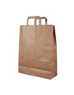 Next χάρτινη τσάντα καφέ με πλακέ χερούλι Υ41x32x12εκ. Δυνατότητα εκτύπωσης