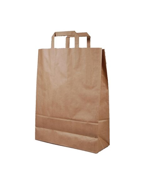 Next χάρτινη τσάντα καφέ με πλακέ χερούλι Υ41x32x12εκ. Δυνατότητα εκτύπωσης