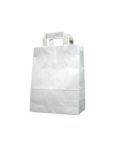 Next χάρτινη τσάντα άσπρη με πλακέ χερούλι Υ28x22x10εκ. Δυνατότητα εκτύπωσης