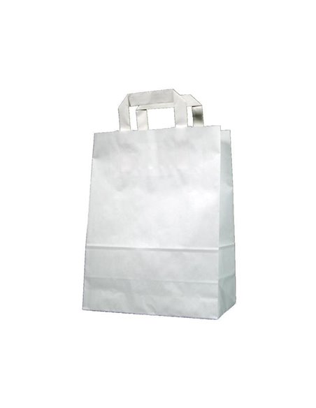 Next χάρτινη τσάντα άσπρη με πλακέ χερούλι Υ28x22x10εκ. Δυνατότητα εκτύπωσης