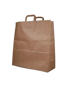 Next χάρτινη τσάντα καφέ με πλακέ χερούλι Υ48x45x17εκ. Δυνατότητα εκτύπωσης